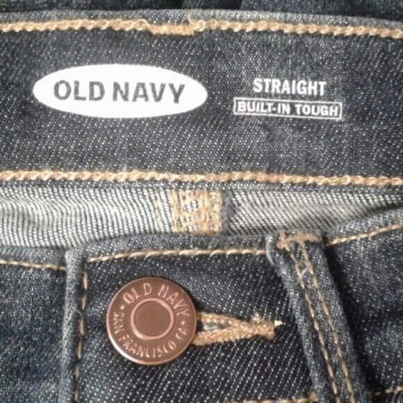 Old Navy Size 16 Jeans Boys Straight Leg Built-In Tough Raw Hem Distressed NEW - Picture 3 of 13